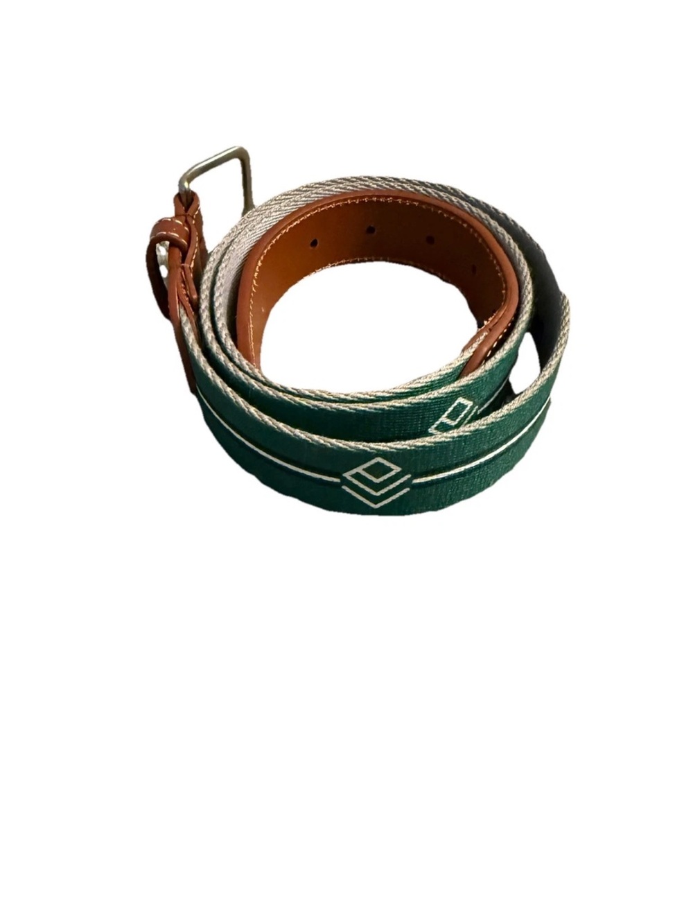 Peter Millar Belt- Size 38  Green  And White